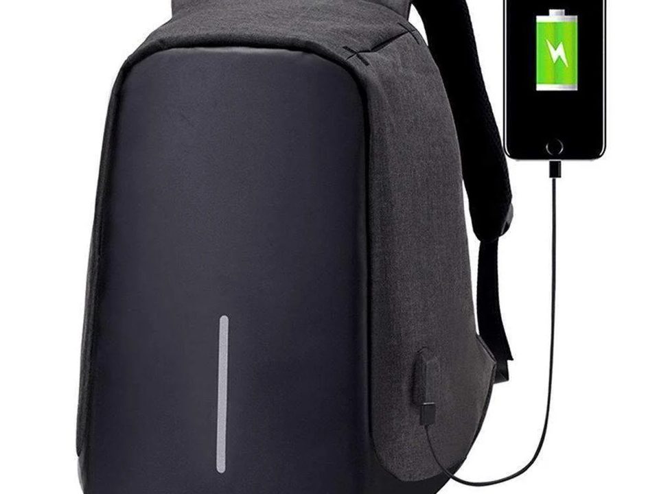 Mochila antirrobo con puerto USB y bolsillos ocultos